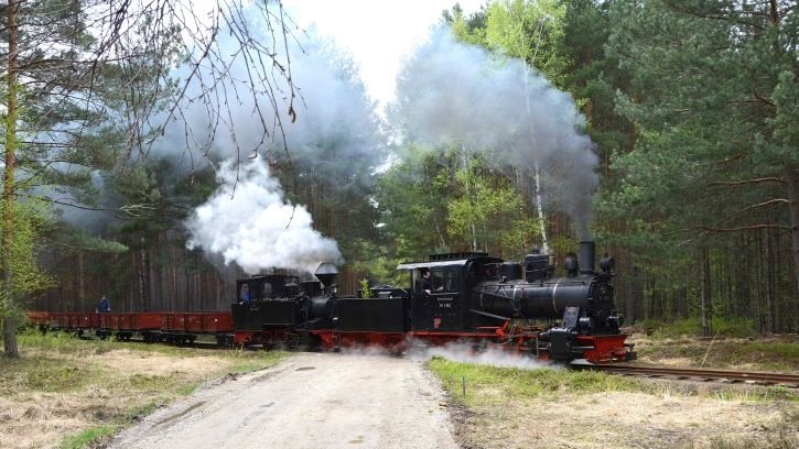 Güterzug-Plandampf am 28. April 2013 auf den Strecken der Waldeisenbahn Muskau - Foto: Willi Haupt, Berlin